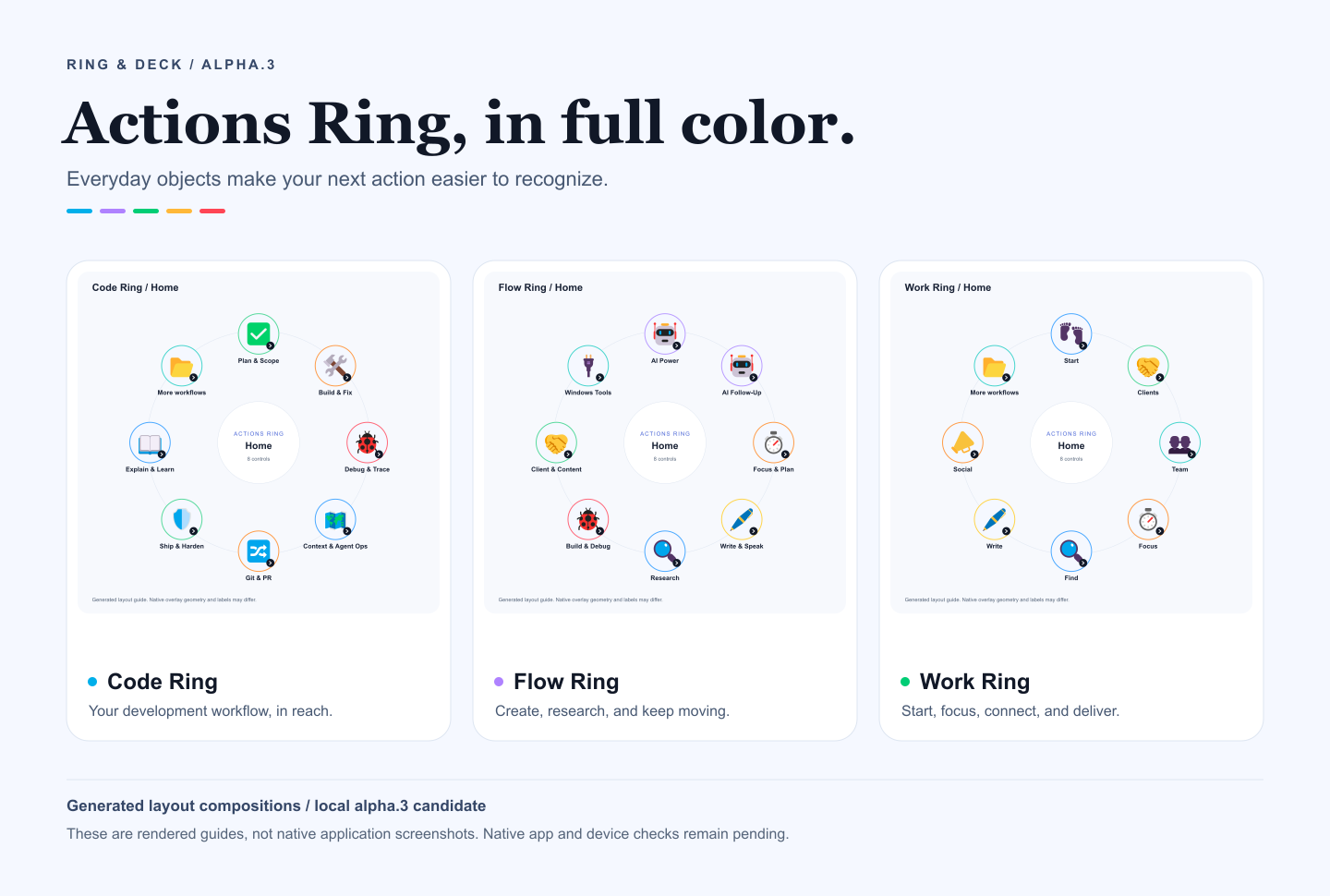 مجموعة Ring & Deck تعرض تخطيطات Code Ring وWork Ring وFlow Ring